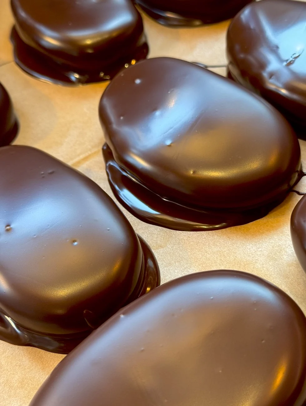 Bonibon Marzipan<br>Chocolates close-up dipped in chocolate
